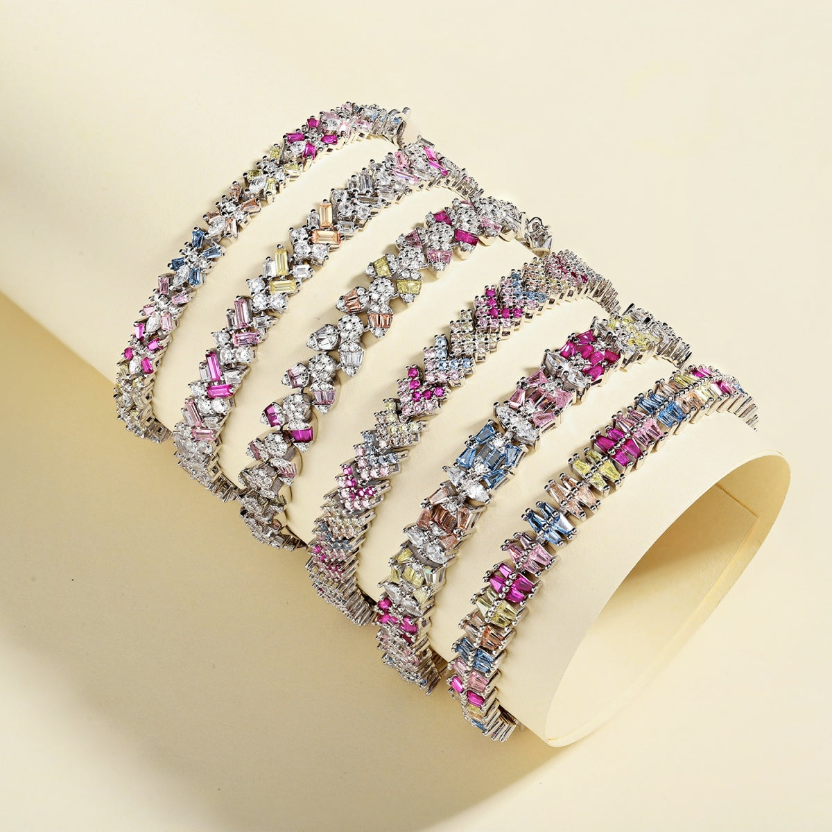 [Sparkling Aurora]Dazzling Unique Multi Shape Daily Bracelet