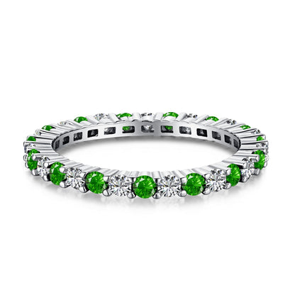 [Sparkling Aurora]Exquisite Colorful Round Cut Tennis Ring