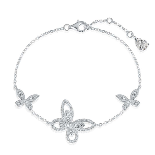 [Sparkling Aurora]Delicate Butterfly Pendant Bracelet