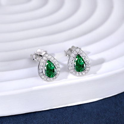 [Sparkling Aurora]Luxurious Water Drop Shape Earrings