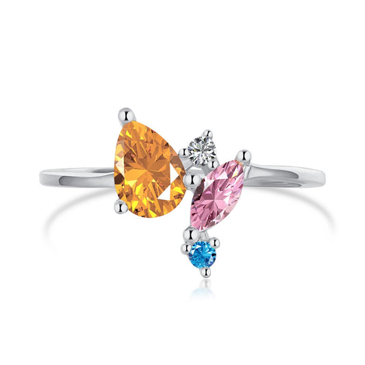 [Sparkling Aurora]Radiant Colorful Multi Cut Daily Ring