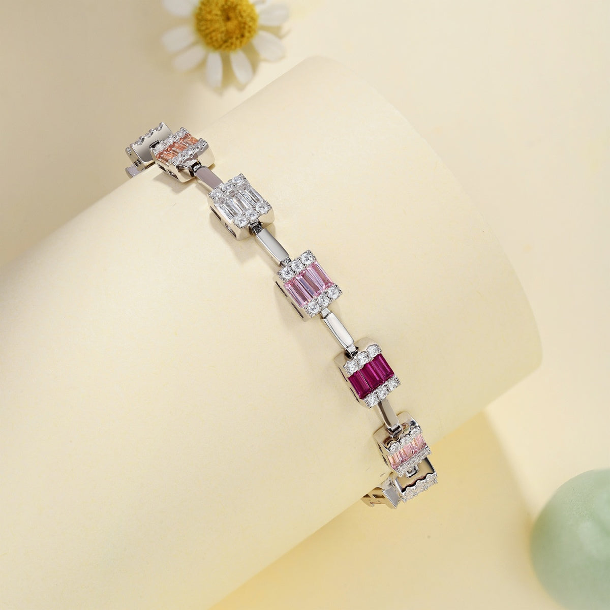 [Sparkling Aurora]Dainty Charming Emerald Cut Daily Bracelet