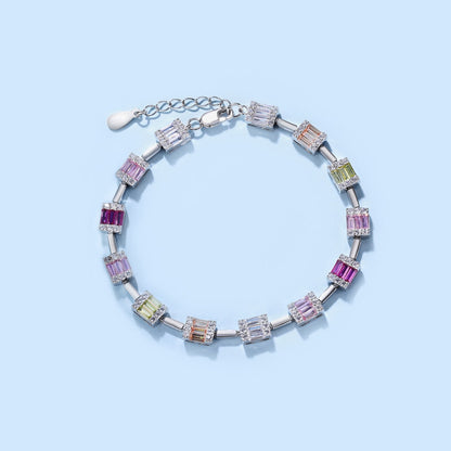 [Sparkling Aurora]Dainty Charming Emerald Cut Daily Bracelet