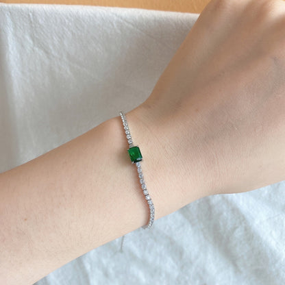 [Sparkling Aurora]1.0 Carat Unique Emerald Cut Banquet Bracelet