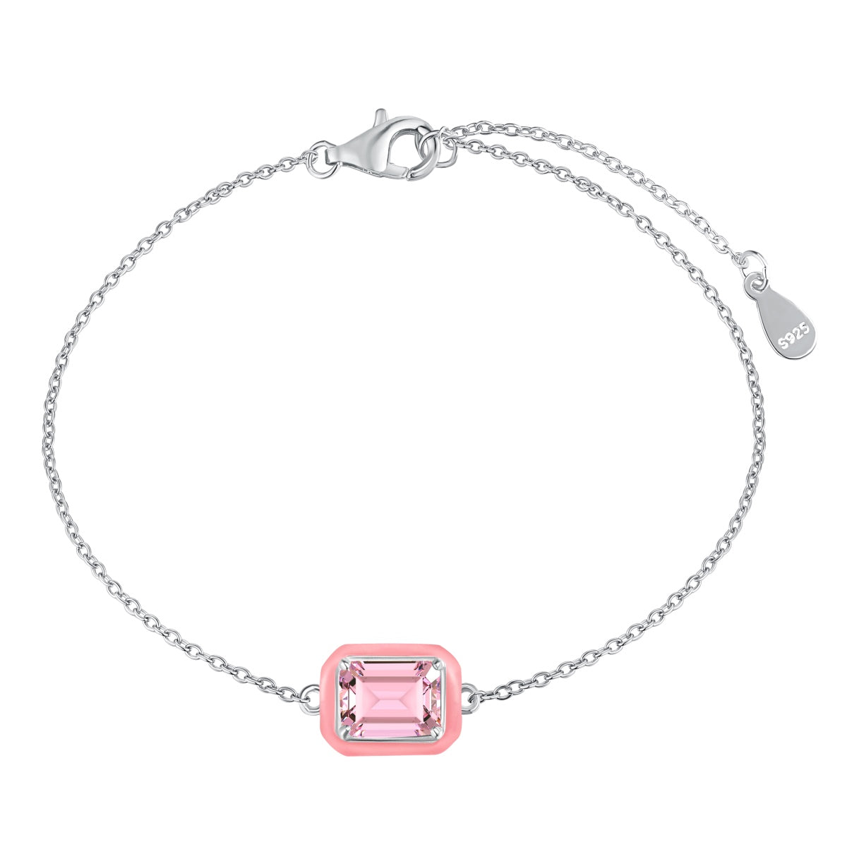 [Sparkling Aurora]2.0 Carat Sparkling Colorful Emerald Cut Daily Bracelet