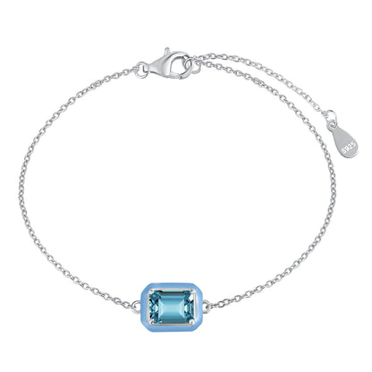 [Sparkling Aurora]2.0 Carat Sparkling Colorful Emerald Cut Daily Bracelet