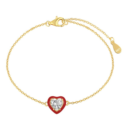 [Sparkling Aurora]Sparkling Romantic Heart Shape Lover Bracelet