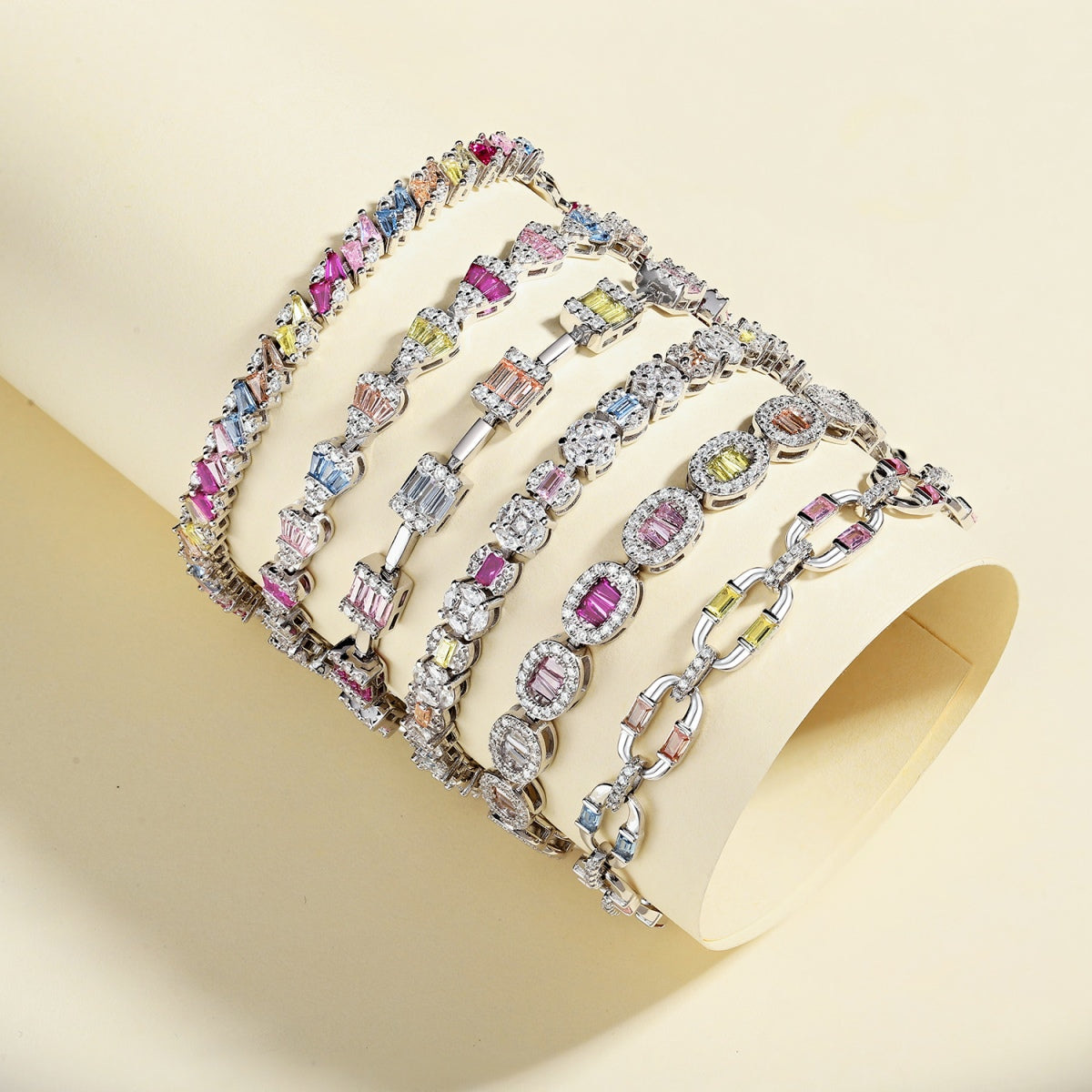 [Sparkling Aurora]Dazzling Radiant Multi Cut Daily Bracelet