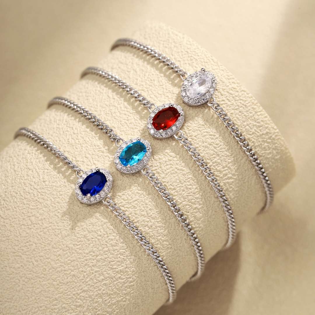 [Sparkling Aurora]Exquisite Oval Shape Bracelet