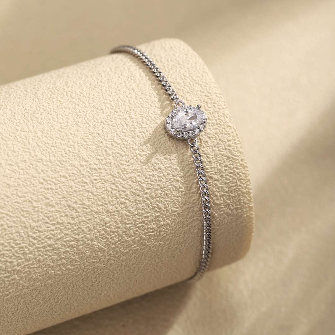 [Sparkling Aurora]Exquisite Oval Shape Bracelet