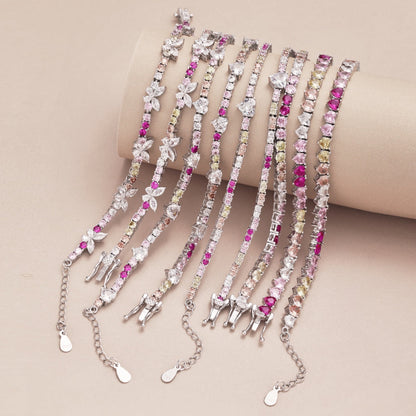 [Sparkling Aurora]Delicate Colorful Rainbow Tennis Chain