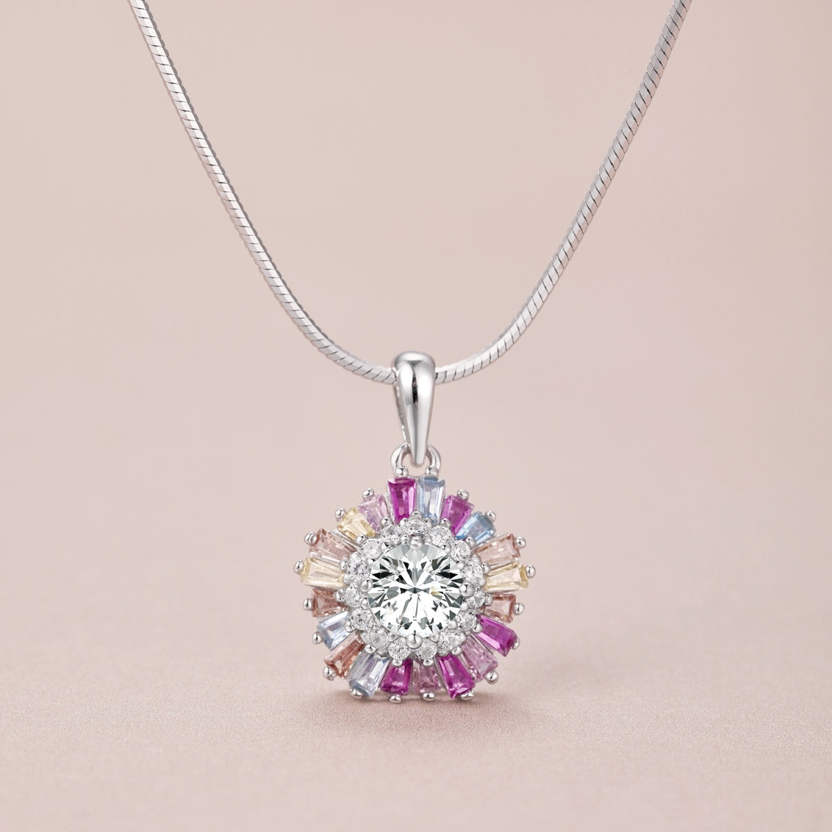 [Sparkling Aurora]Charming Flower Colorful Necklace