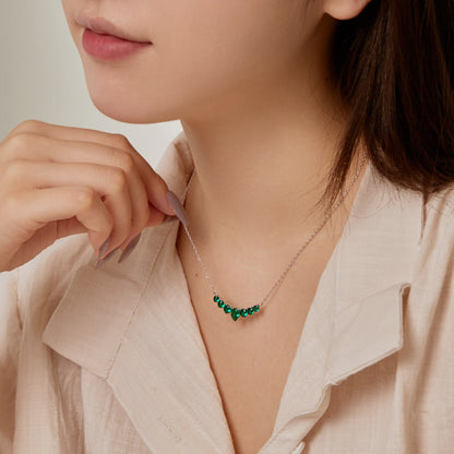 [Sparkling Aurora]Dainty Colorful Heart Necklace