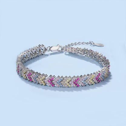 [Sparkling Aurora]Ornate Sparkling Round Cut Party Bracelet