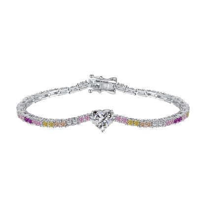 [Sparkling Aurora]Delicate Romantic Heart Shape Lover Bracelet