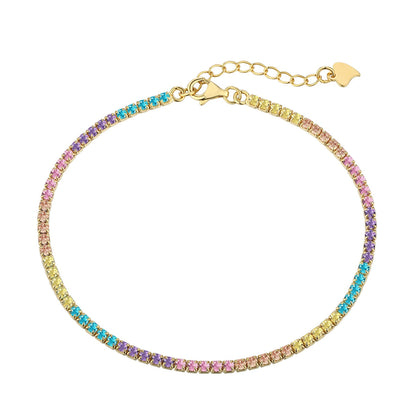 [Sparkling Aurora]Dazzling Colorful Round Cut Daily Bracelet