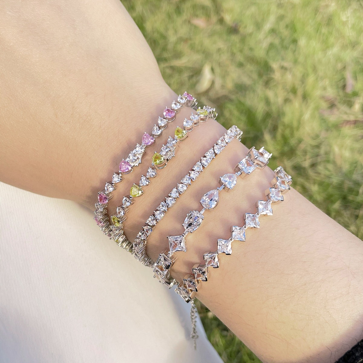 [Sparkling Aurora]Unique Exquisite Multi Cut Daily Bracelet