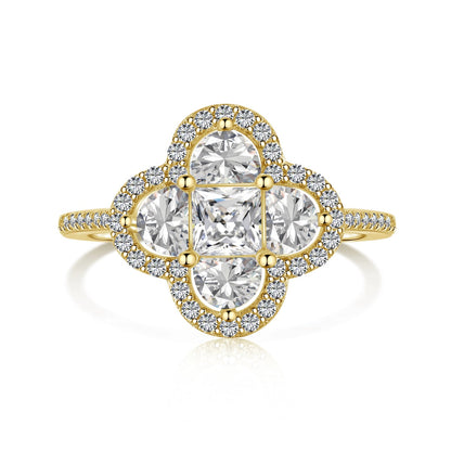 [Sparkling Aurora]Luxurious Eternity Flower Shape Banquet Ring