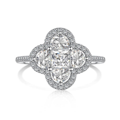 [Sparkling Aurora]Luxurious Eternity Flower Shape Banquet Ring