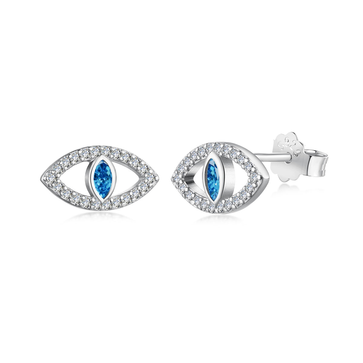 [Sparkling Aurora]Blue Devil Eyes Hollow Stud Earrings