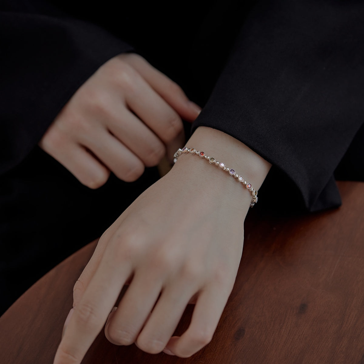 [Sparkling Aurora]Sparkling Exquisite Round Cut Party Bracelet