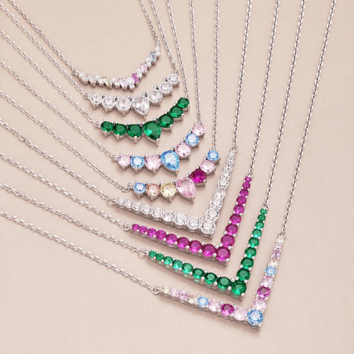 [Sparkling Aurora]Dainty Colorful Heart Necklace