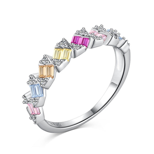 [Sparkling Aurora]Delicate Vibrant Emerald Cut Daily Ring