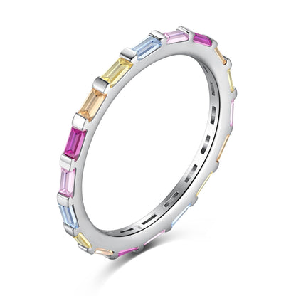 [Sparkling Aurora]Exquisite Multicolored Emerald Cut Daily Ring