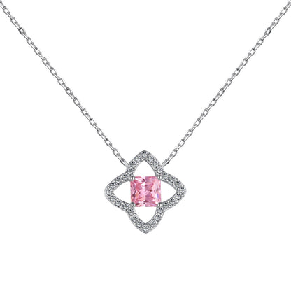 [Sparkling Aurora]Exquisite Flower Shape Princess Cut Necklace