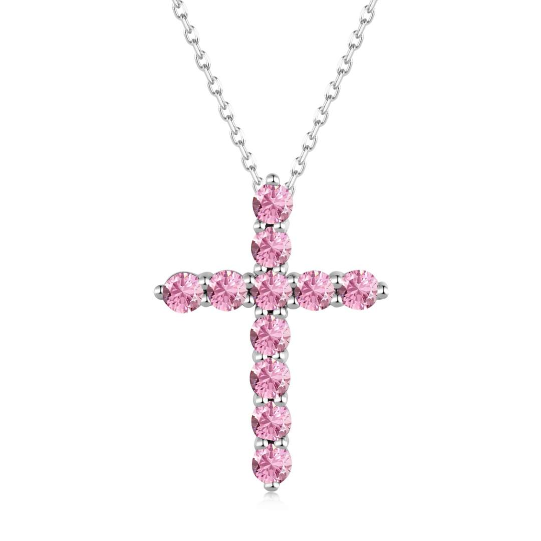 [Sparkling Aurora]Unique Cross Shape Necklace