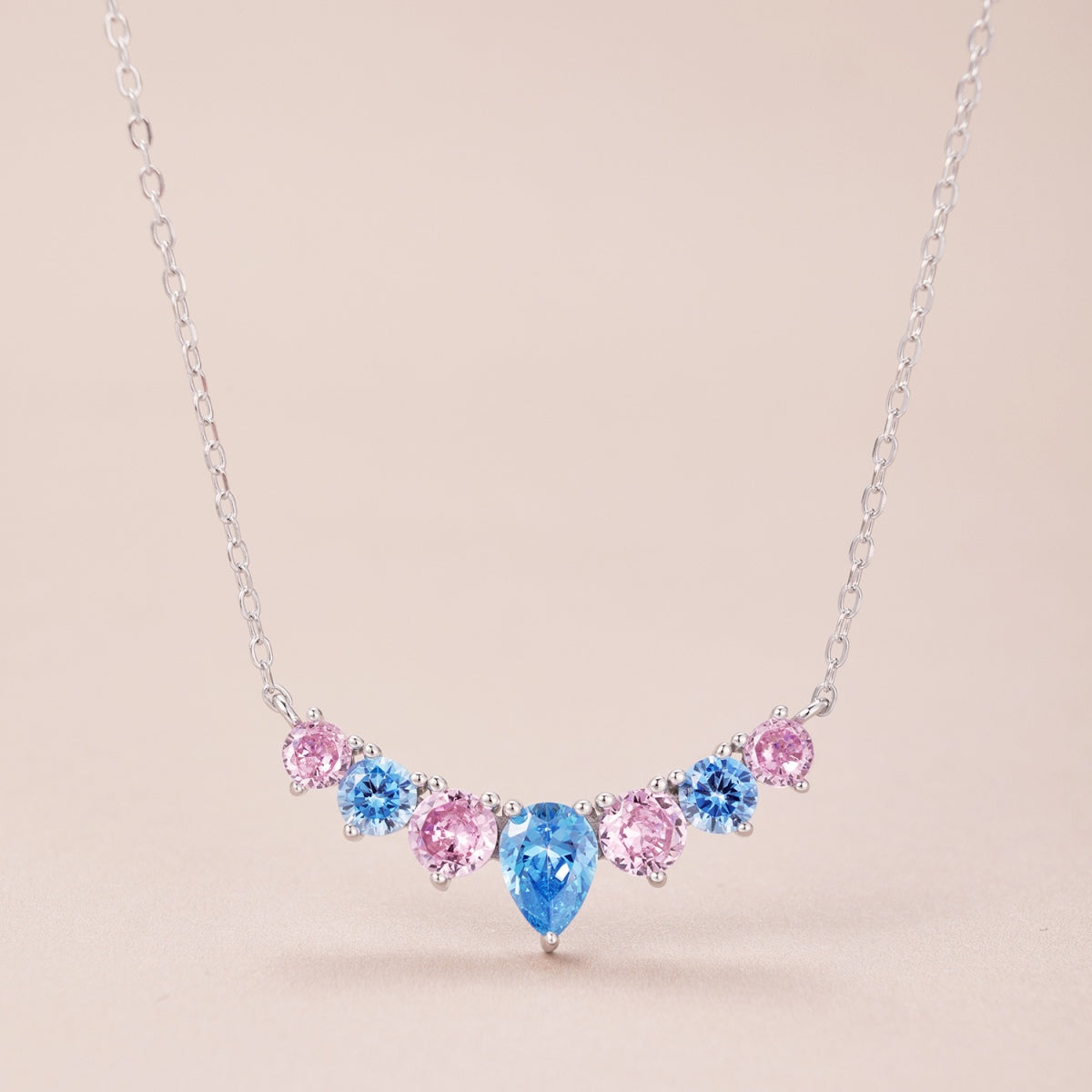 [Sparkling Aurora]Dainty Colorful Heart Necklace