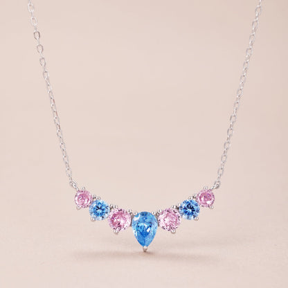 [Sparkling Aurora]Dainty Colorful Heart Necklace