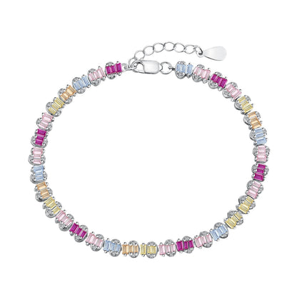 [Sparkling Aurora]Delicate Colorful Emerald Cut Party Bracelet