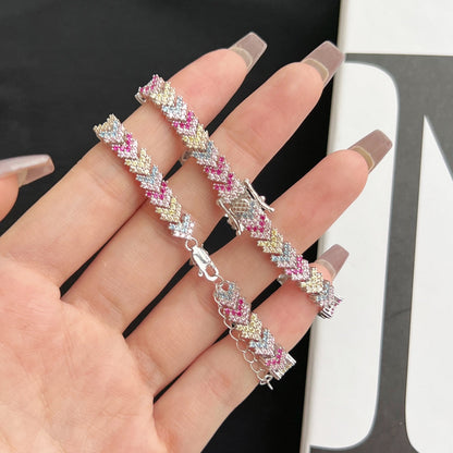 [Sparkling Aurora]Ornate Sparkling Round Cut Party Bracelet