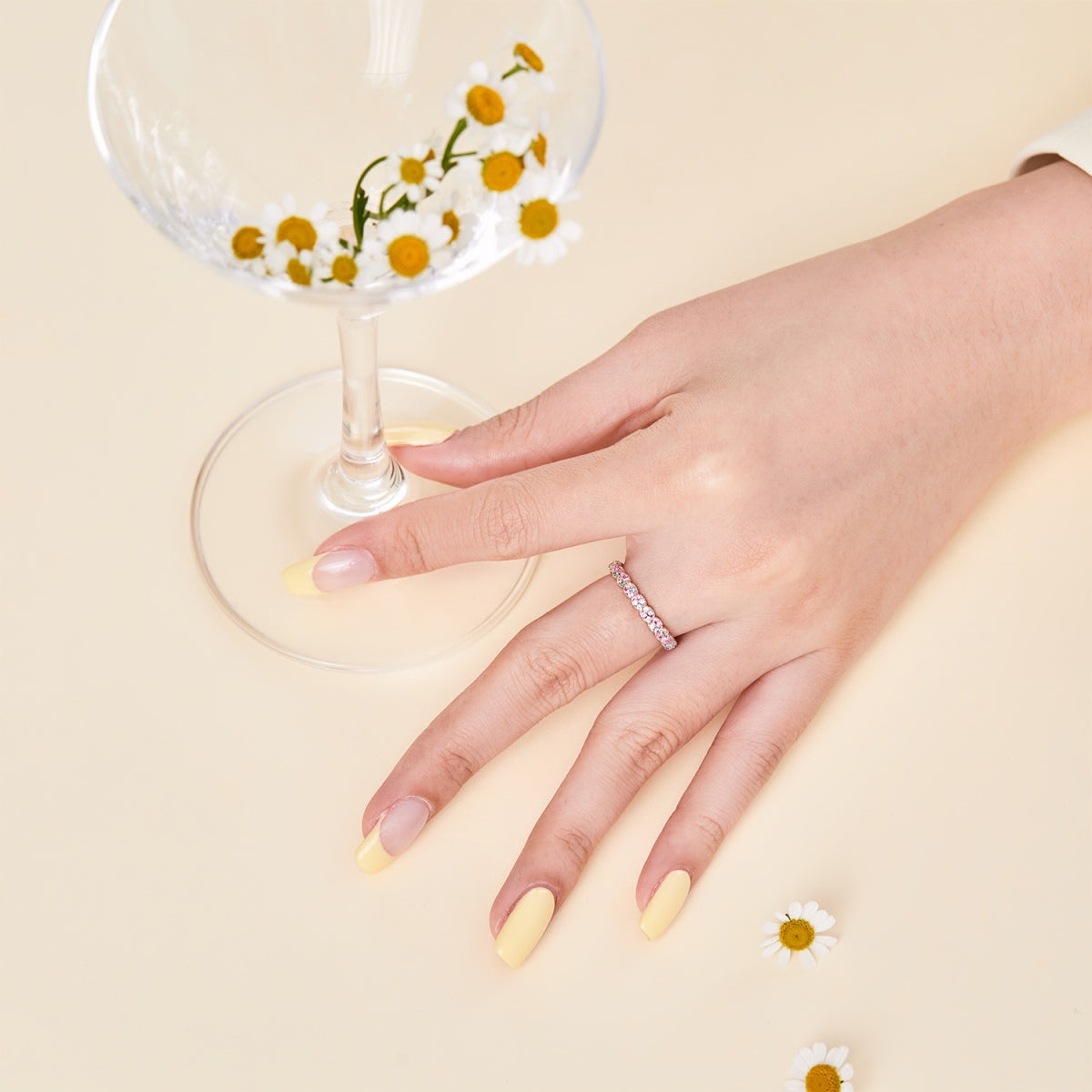 [Sparkling Aurora]Dainty Ebullient Round Cut Daily Ring