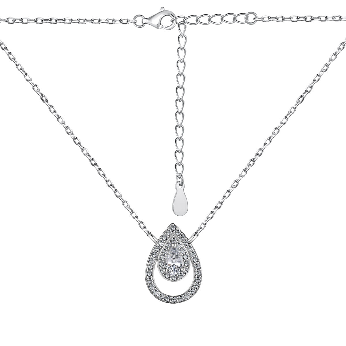 [Sparkling Aurora]Sparkling Pear Cut Necklace