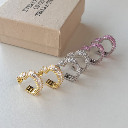 [Sparkling Aurora]Radiant Heart Cutout Earrings