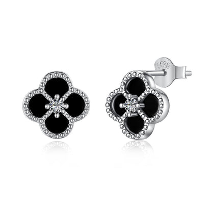 [Sparkling Aurora]Four-Leaf Clover Flower Shape Exquisite Earrings