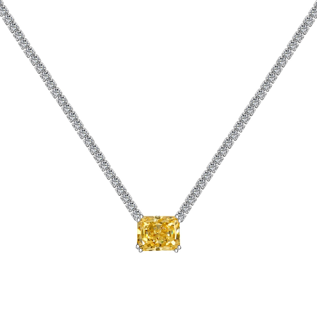 [Sparkling Aurora]4.0 Carat Elegant Radiant Cut Necklace