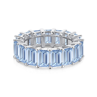 [Sparkling Aurora]0.75 Carat Elegant Emerald Cut Tennis Ring