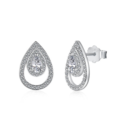 [Sparkling Aurora]Sparkling Delicate Water Drop Shape Daily Earrings