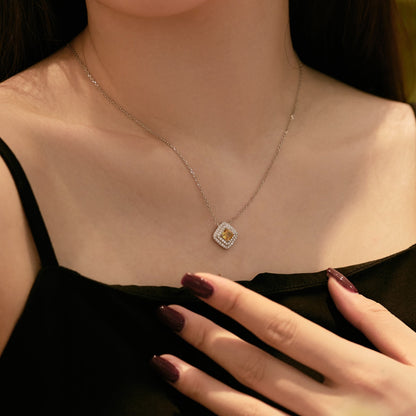 [Sparkling Aurora]Sparkling Asscher Cut Necklace