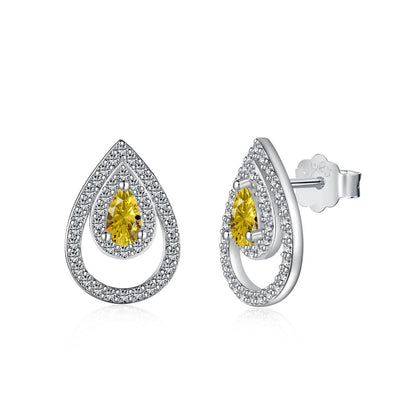 [Sparkling Aurora]Sparkling Delicate Water Drop Shape Daily Earrings