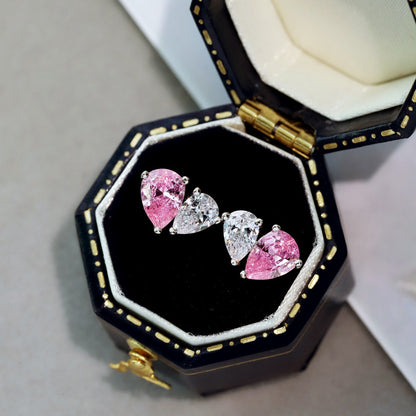 [Sparkling Aurora]Dazzling Elegant Heart Cut Lover Earrings