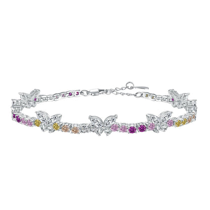 [Sparkling Aurora]Ornate Colorful Butterfly Shape Round Cut Daily Bracelet