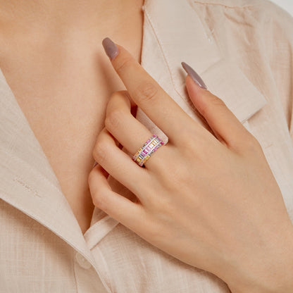 [Sparkling Aurora]Dazzling Colorful Radiant Cut Party Ring