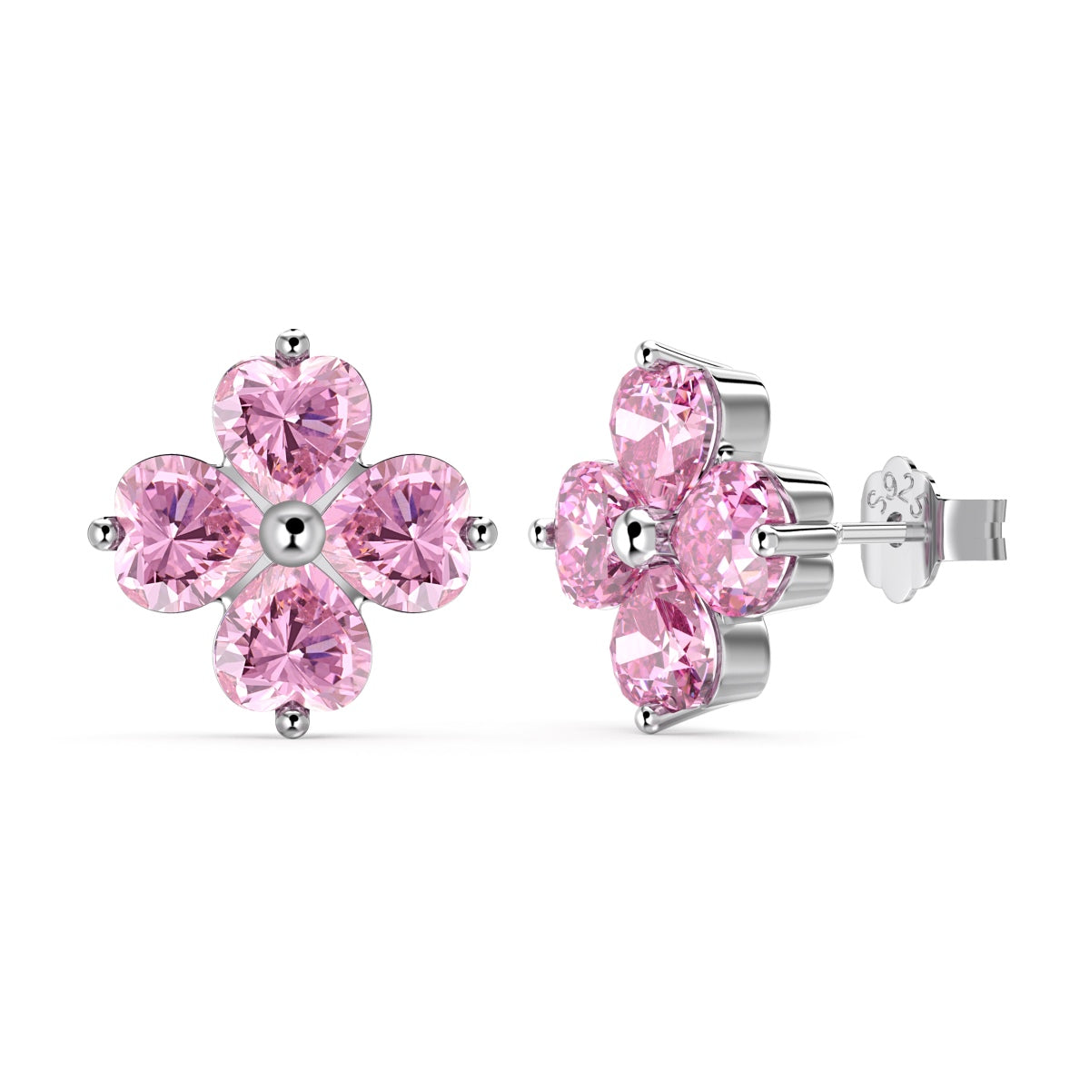 [Sparkling Aurora]Four-Leaf Clover Ball Earrings