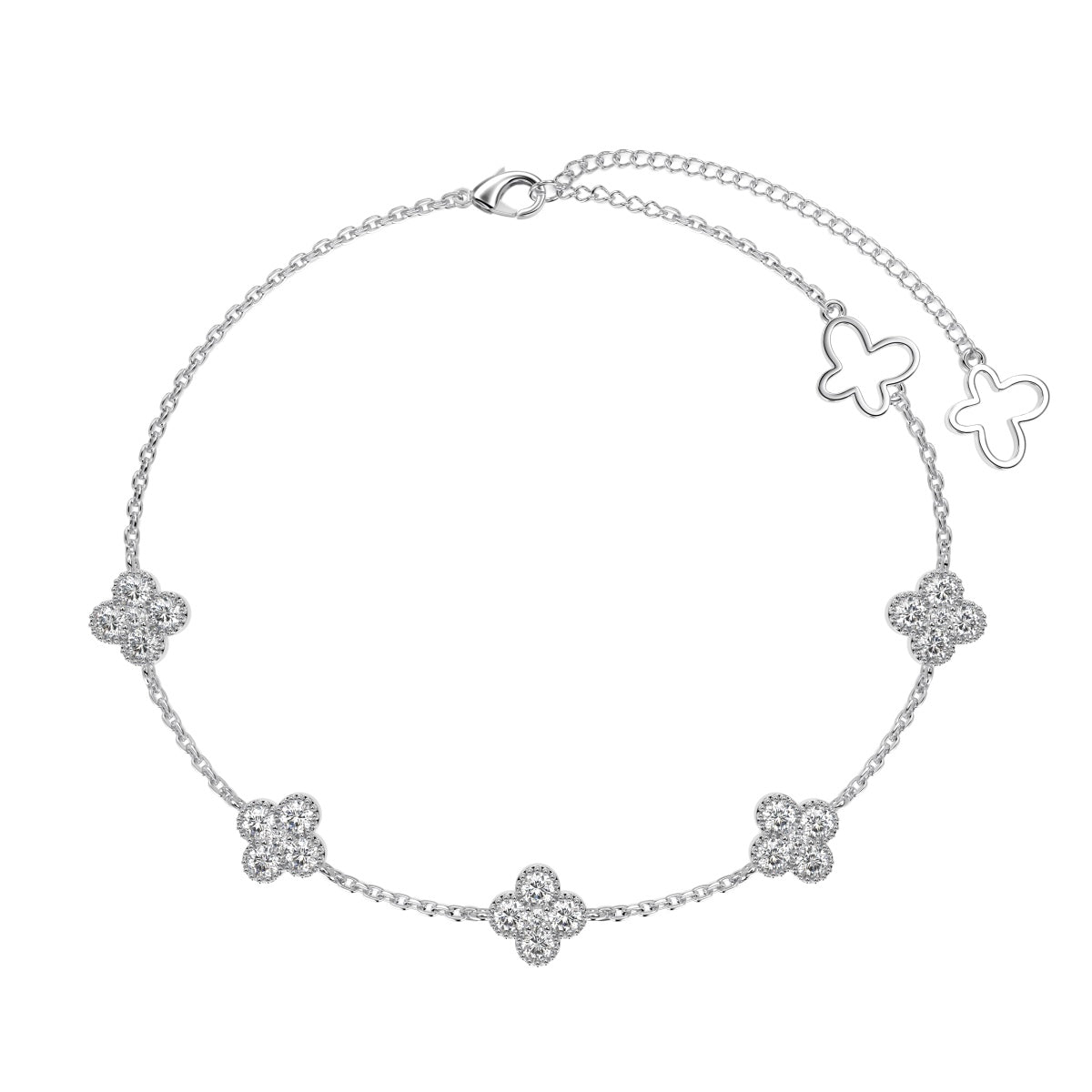 [Sparkling Aurora]Four-Leaf Clover Hollow Butterfly Bracelet