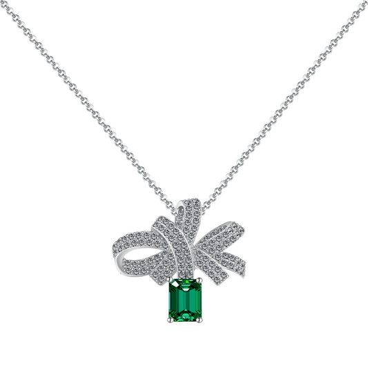 [Sparkling Aurora]Luxurious Flower Shape Emerald Cut Necklace