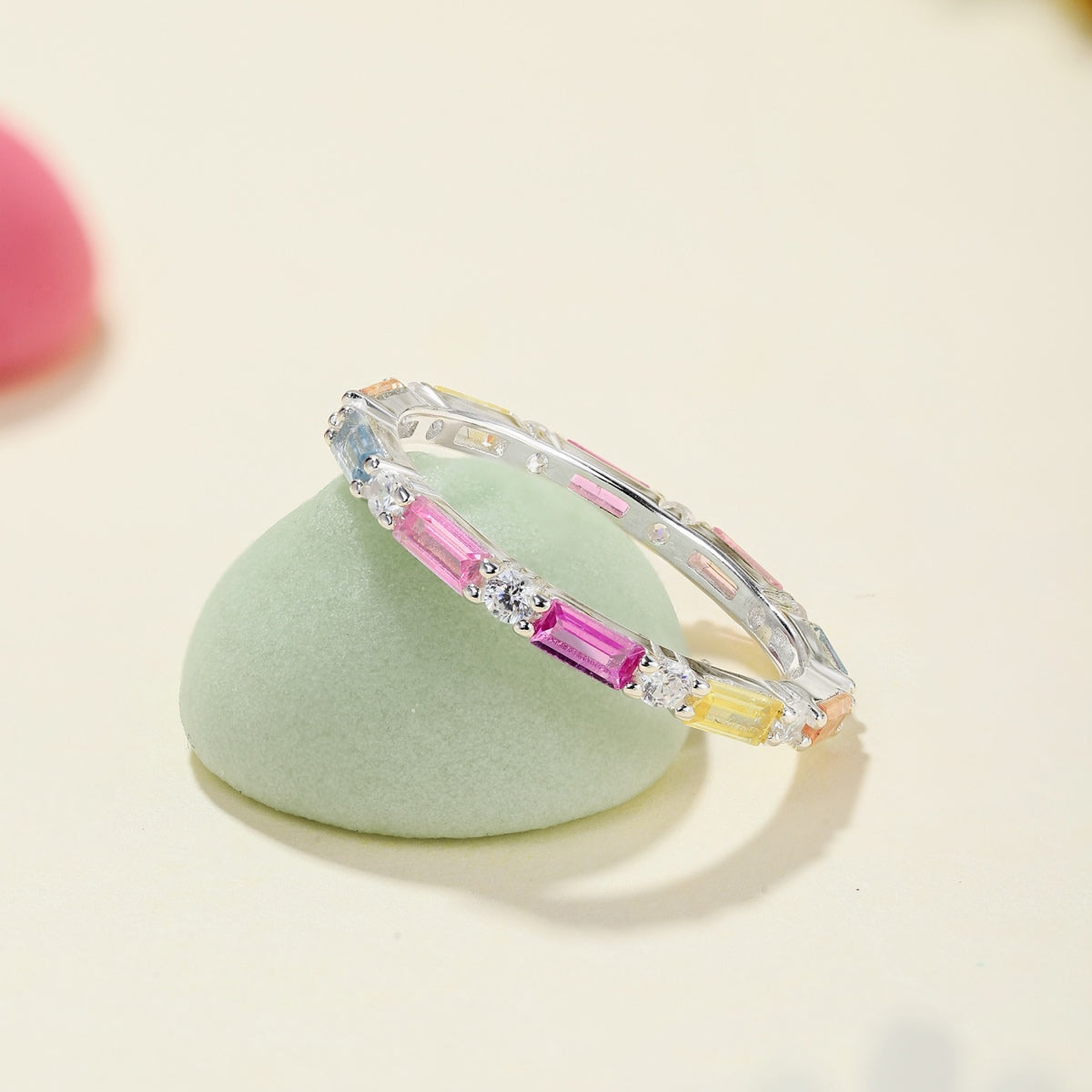 [Sparkling Aurora]Lively In Shades Elegant Radiant Cut Daily Ring